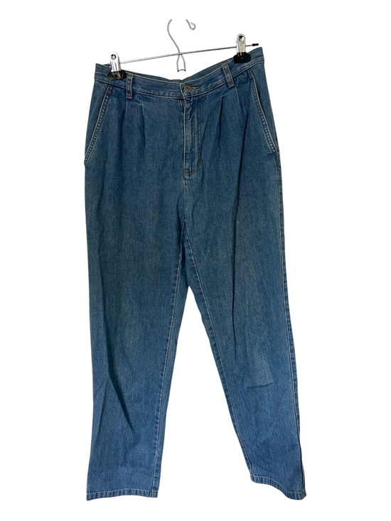 Liz Claiborne Denim - Liz Claiborne Relaxed Fit Pleated Women's Blue Denim Jeans
